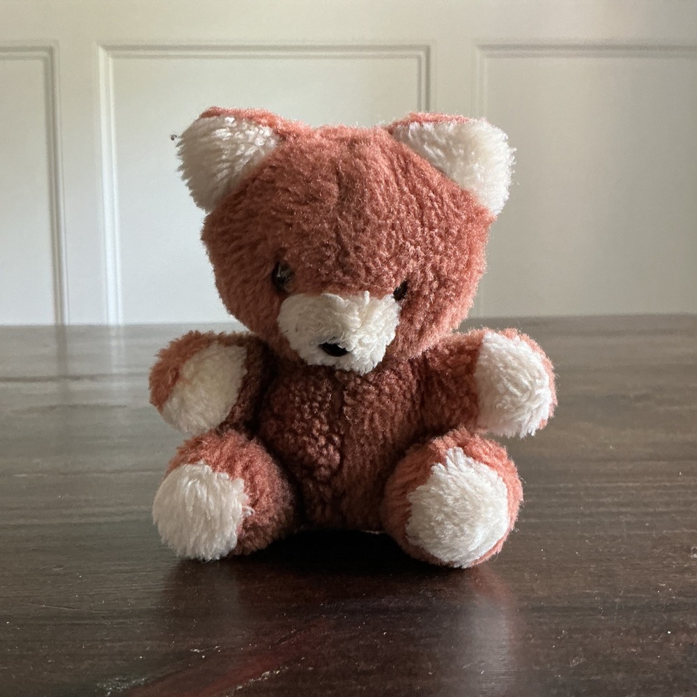 Vintage Russ Berrie Cocoa Brown Cream Teddy Bear Plush Stuffed Animal 5 Inch‎